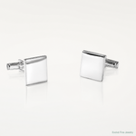 Sterling Silver Polished Square Cuff Links - Lifestyle View