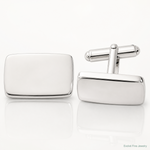 Sterling Silver Rhodium-plated Polished Rectangle Cuff Links - Lifestyle View
