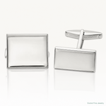 Sterling Silver Polished Rectangle Cuff Links - Lifestyle View