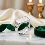 Sterling Silver 9x19mm Closed Back Signet Ring - Lifestyle View
