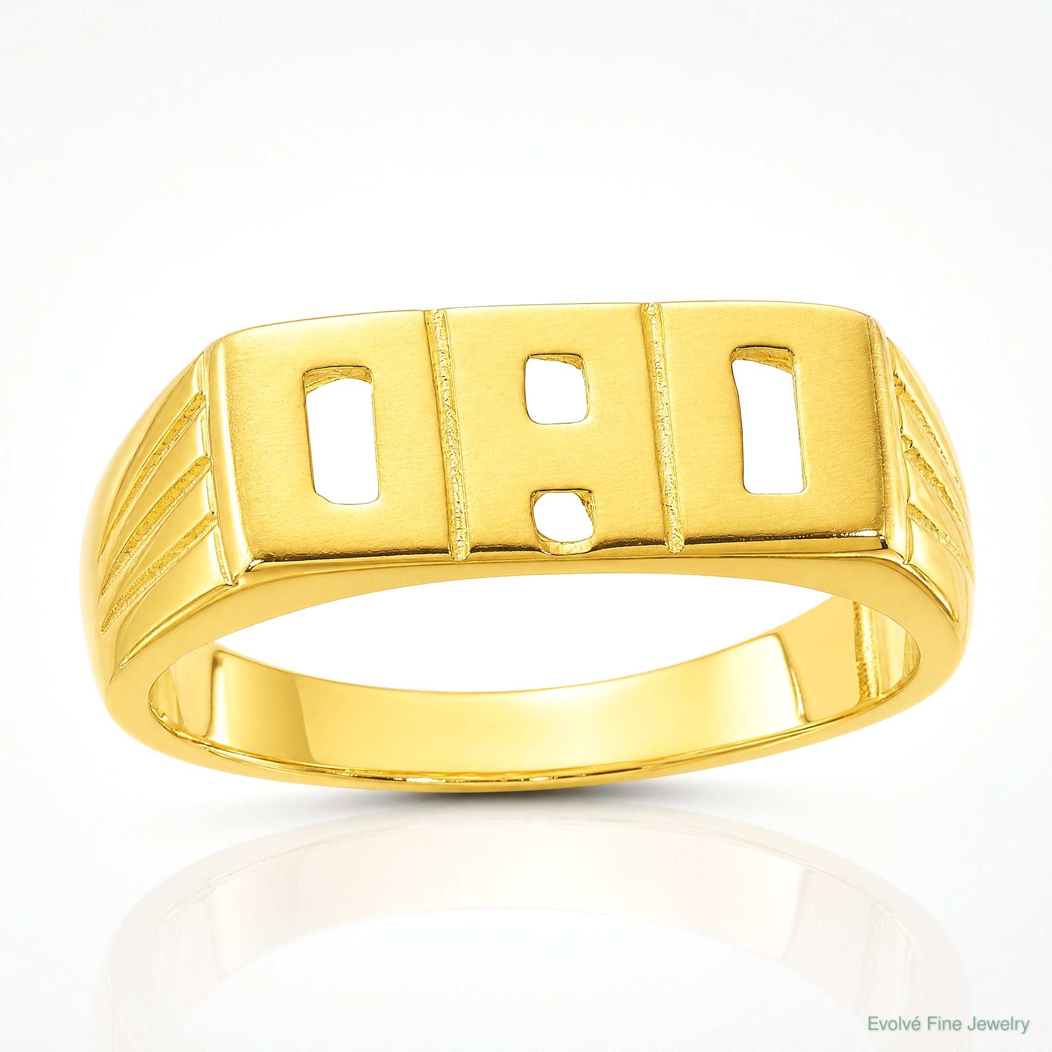 Sterling Silver Gold-tone Polished DAD Ring - Lifestyle View