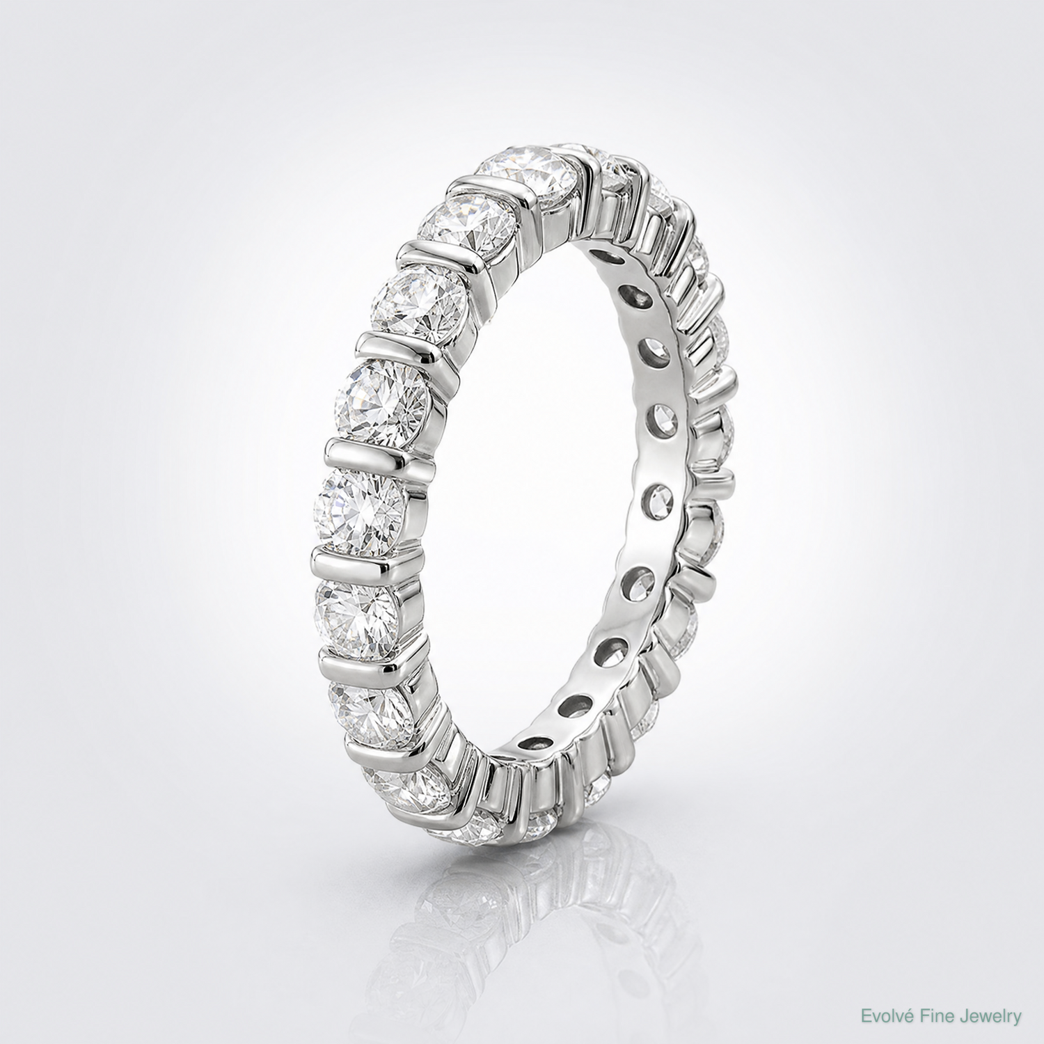 Sterling Silver Rhodium-plated CZ Band - Lifestyle View