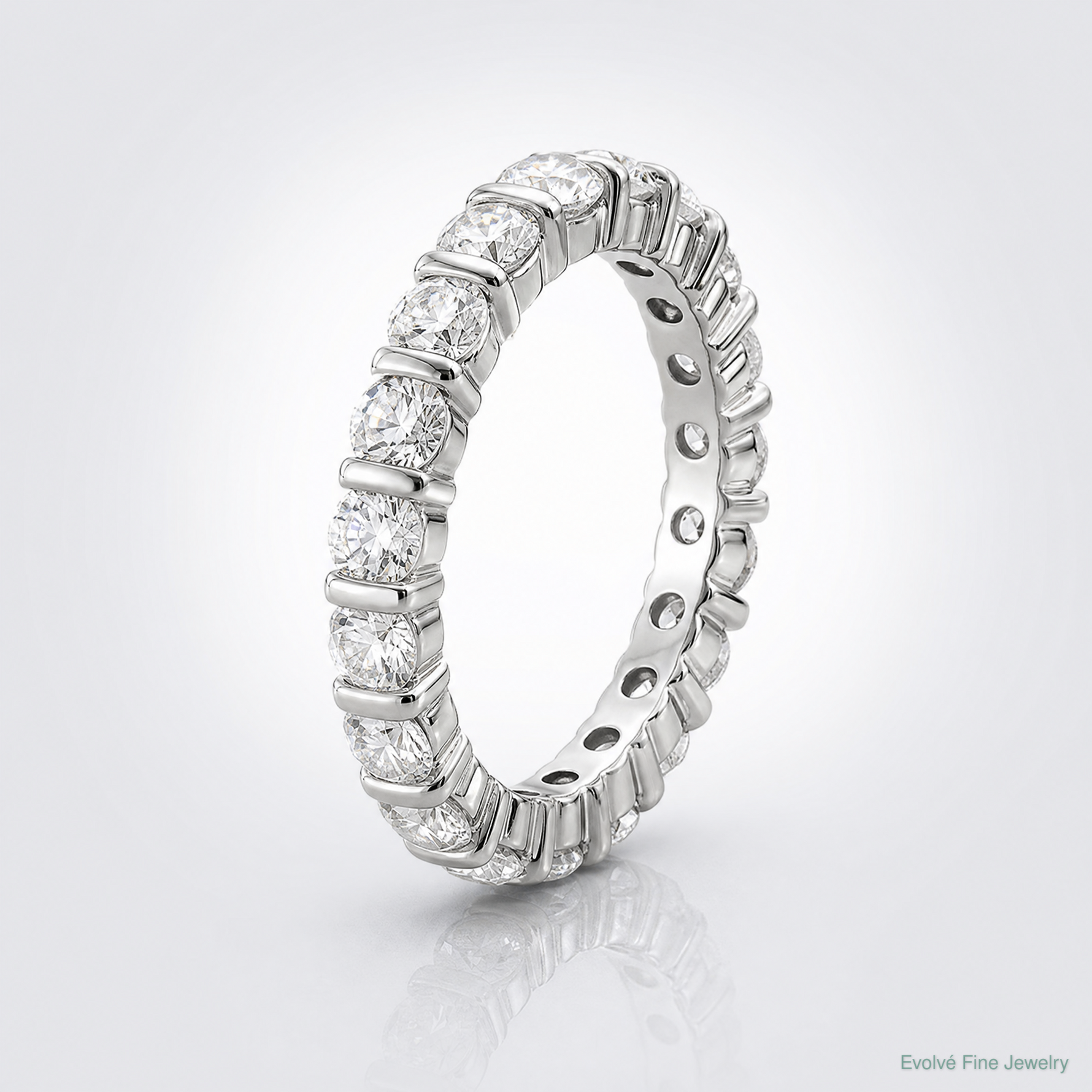 Sterling Silver Rhodium-plated CZ Band - Lifestyle View