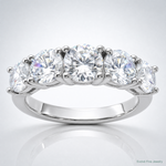 Sterling Silver Rhodium-plated CZ 5-Stone Ring - Lifestyle View