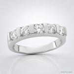 Sterling Silver Rhodium-plated CZ 5-Stone Ring - Lifestyle View
