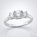 Sterling Silver Rhodium-plated Three CZ Ring - Lifestyle View