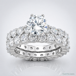 Sterling Silver Rhodium-plated CZ 2 Piece Wedding Set Ring - Lifestyle View