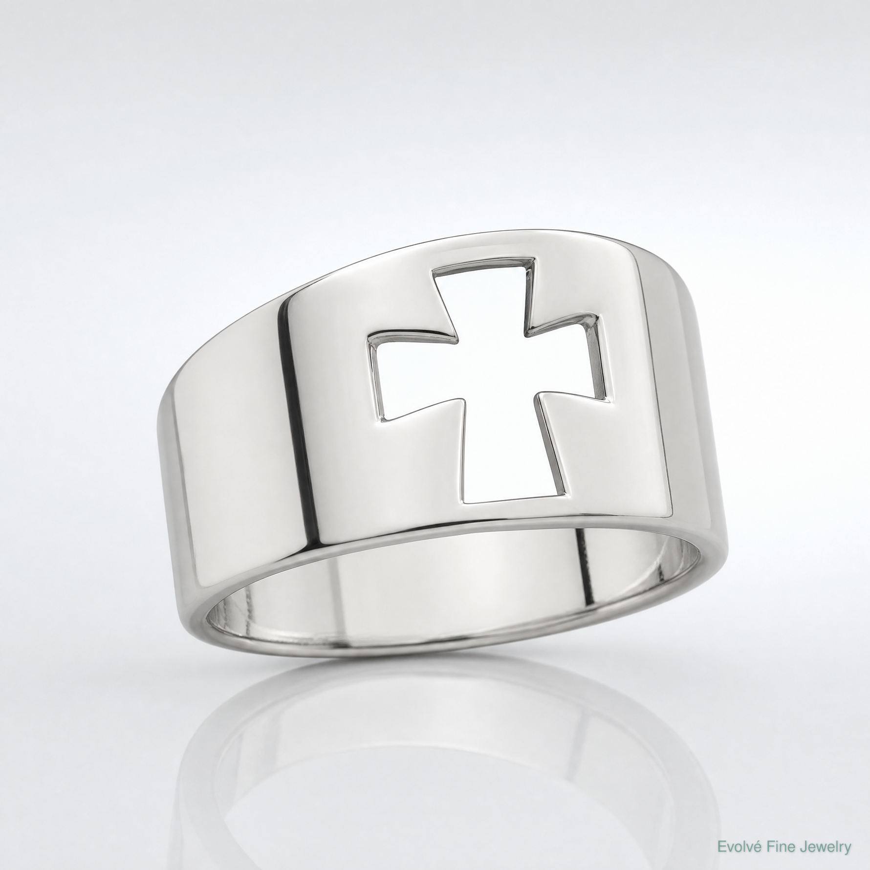 Sterling Silver Cross Cutout Ring - Lifestyle View