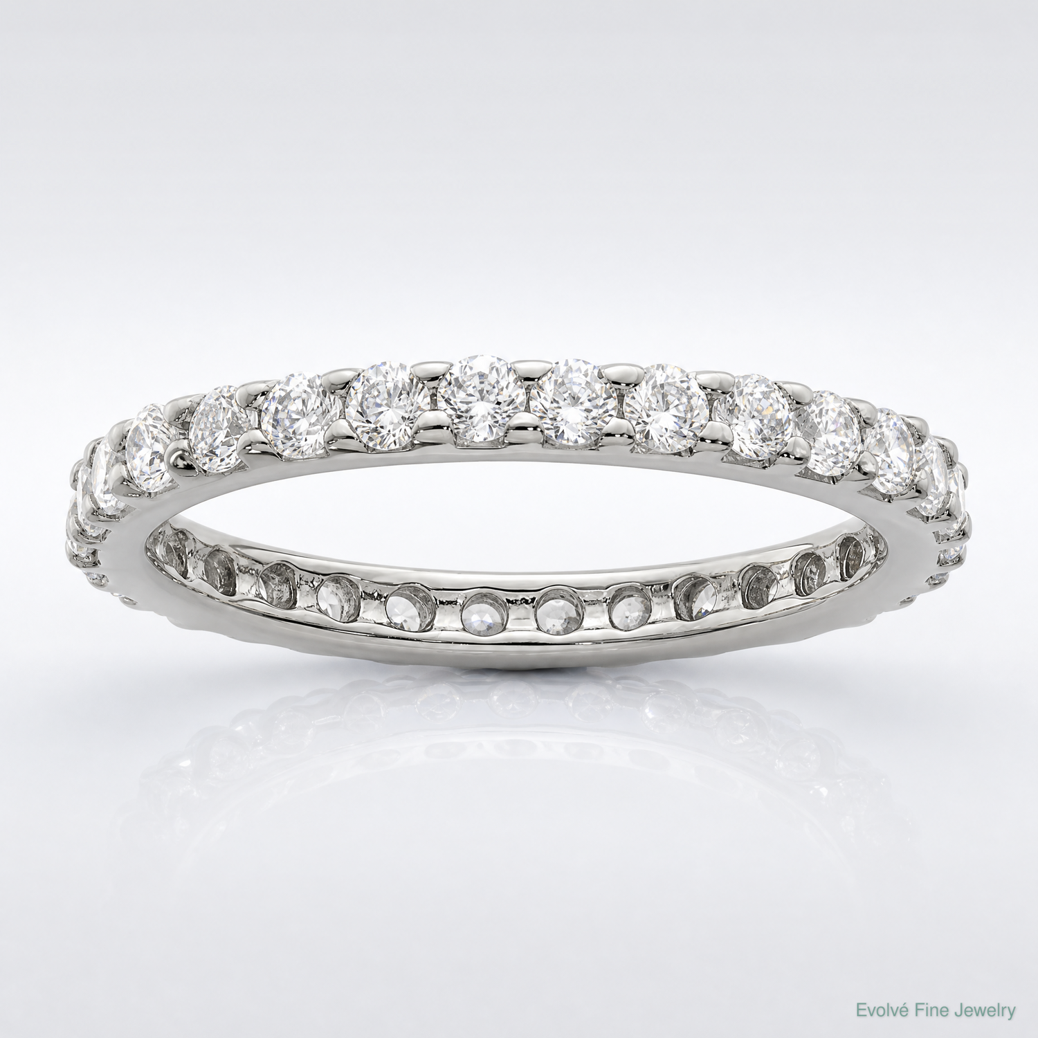 Sterling Silver Rhodium-plated CZ Ring - Lifestyle View