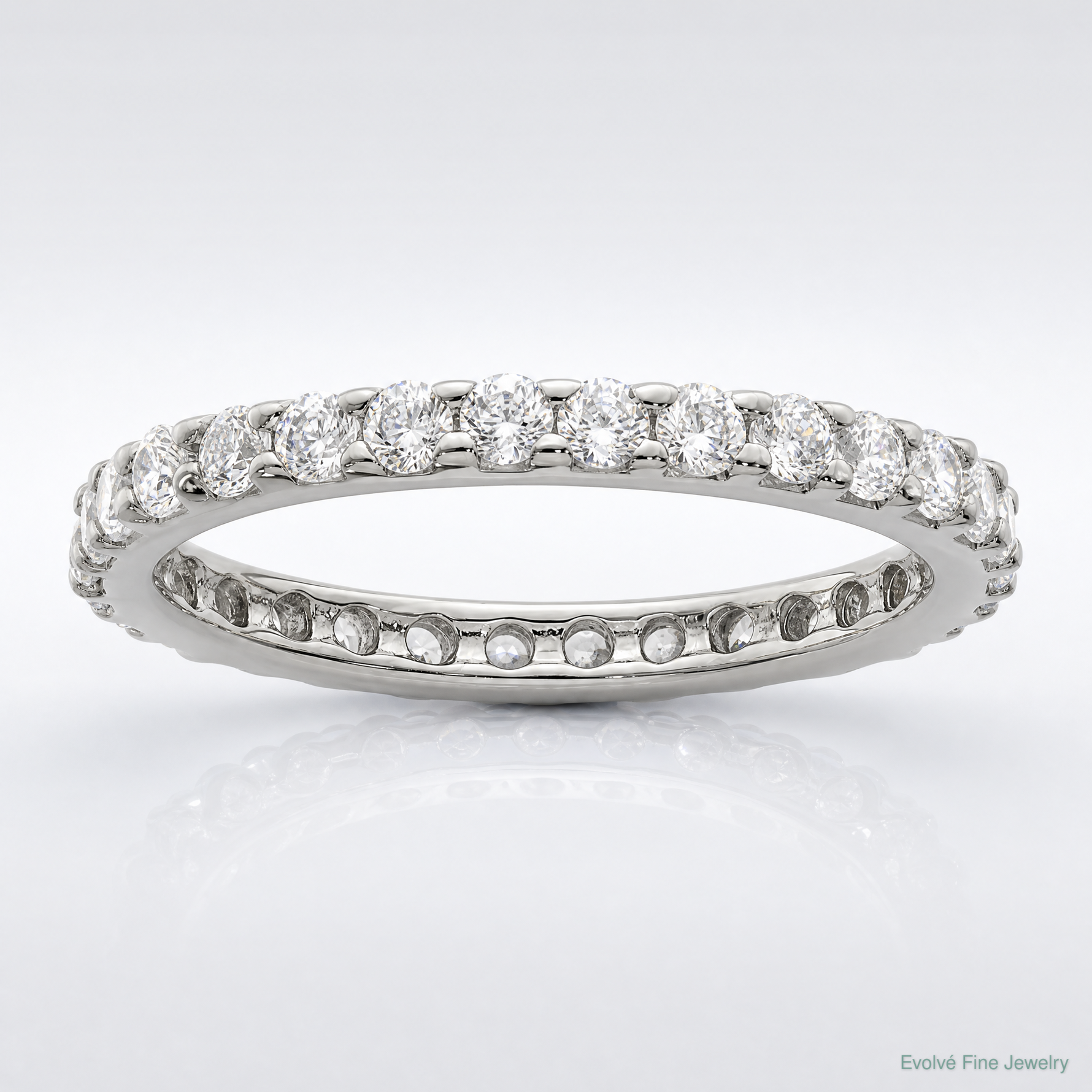 Sterling Silver Rhodium-plated CZ Ring - Lifestyle View