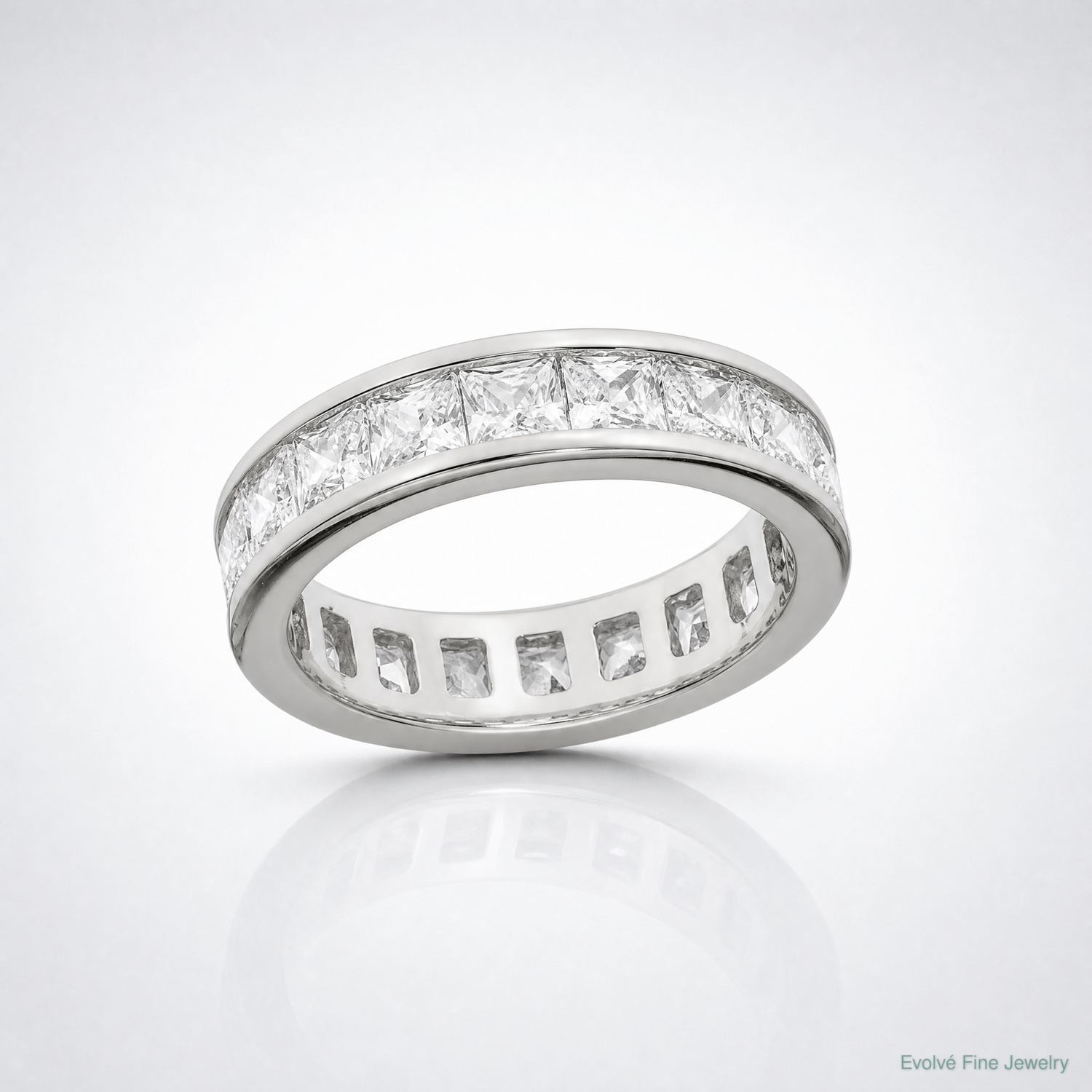 Sterling Silver Rhodium-plated CZ Eternity Band - Lifestyle View