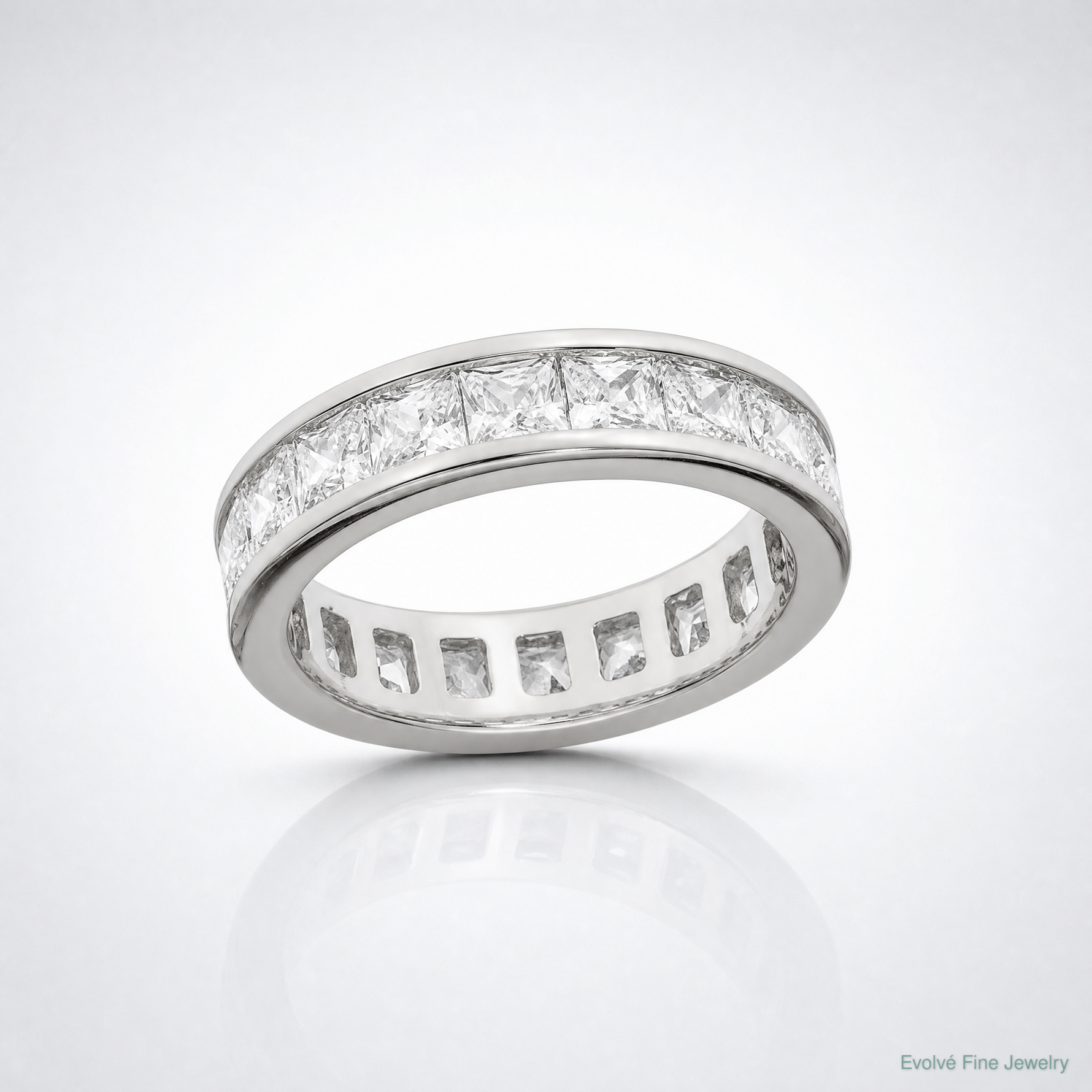 Sterling Silver Rhodium-plated CZ Eternity Band - Lifestyle View