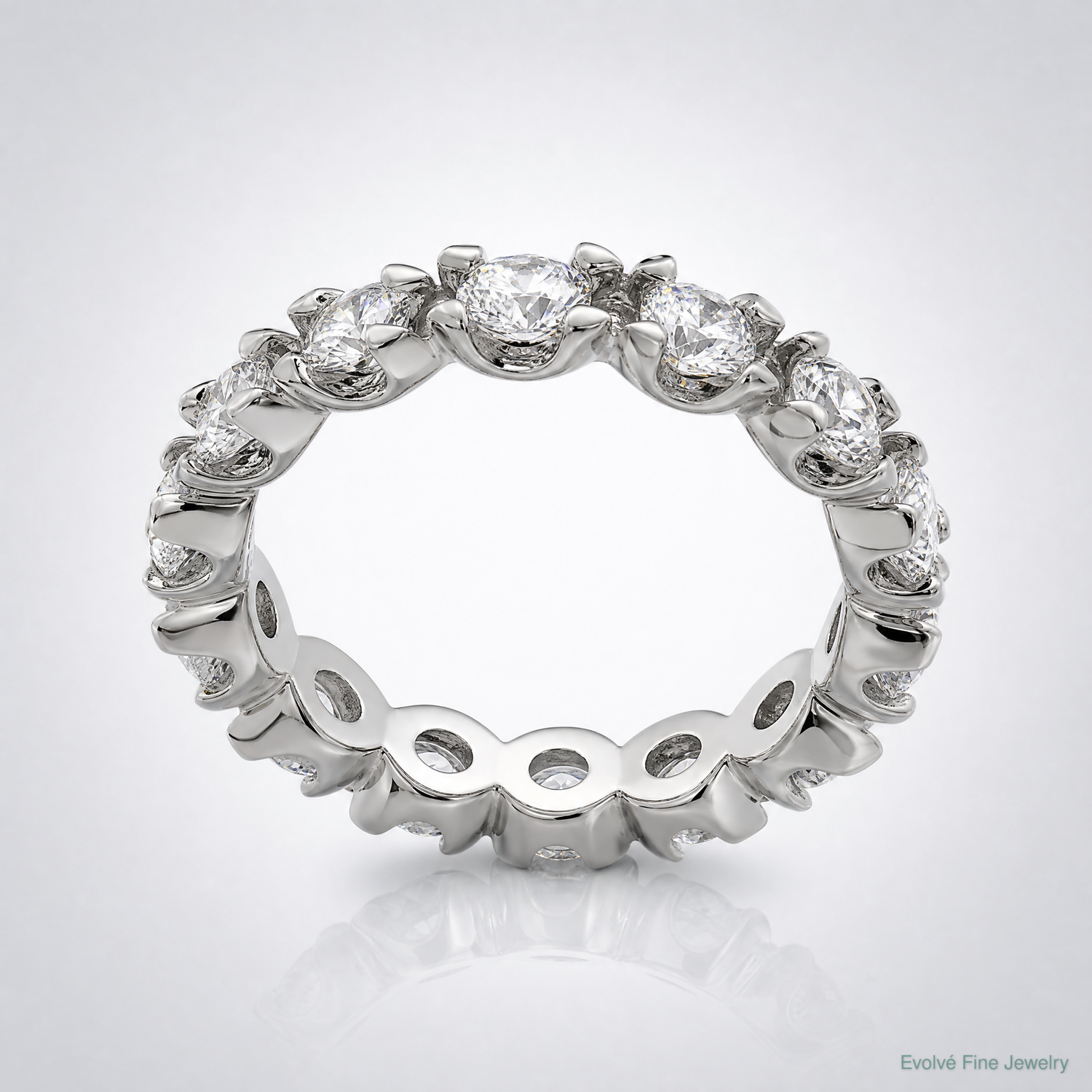 Sterling Silver Rhodium-plated CZ Eternity Ring - Lifestyle View