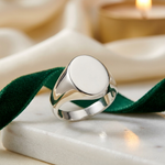 Sterling Silver 15x12mm Closed Back Signet Ring - Lifestyle View