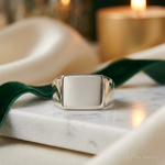 Sterling Silver 12x17mm Closed Back Signet Ring - Lifestyle View
