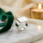 Sterling Silver 11x15mm Closed Back Signet Ring - Lifestyle View