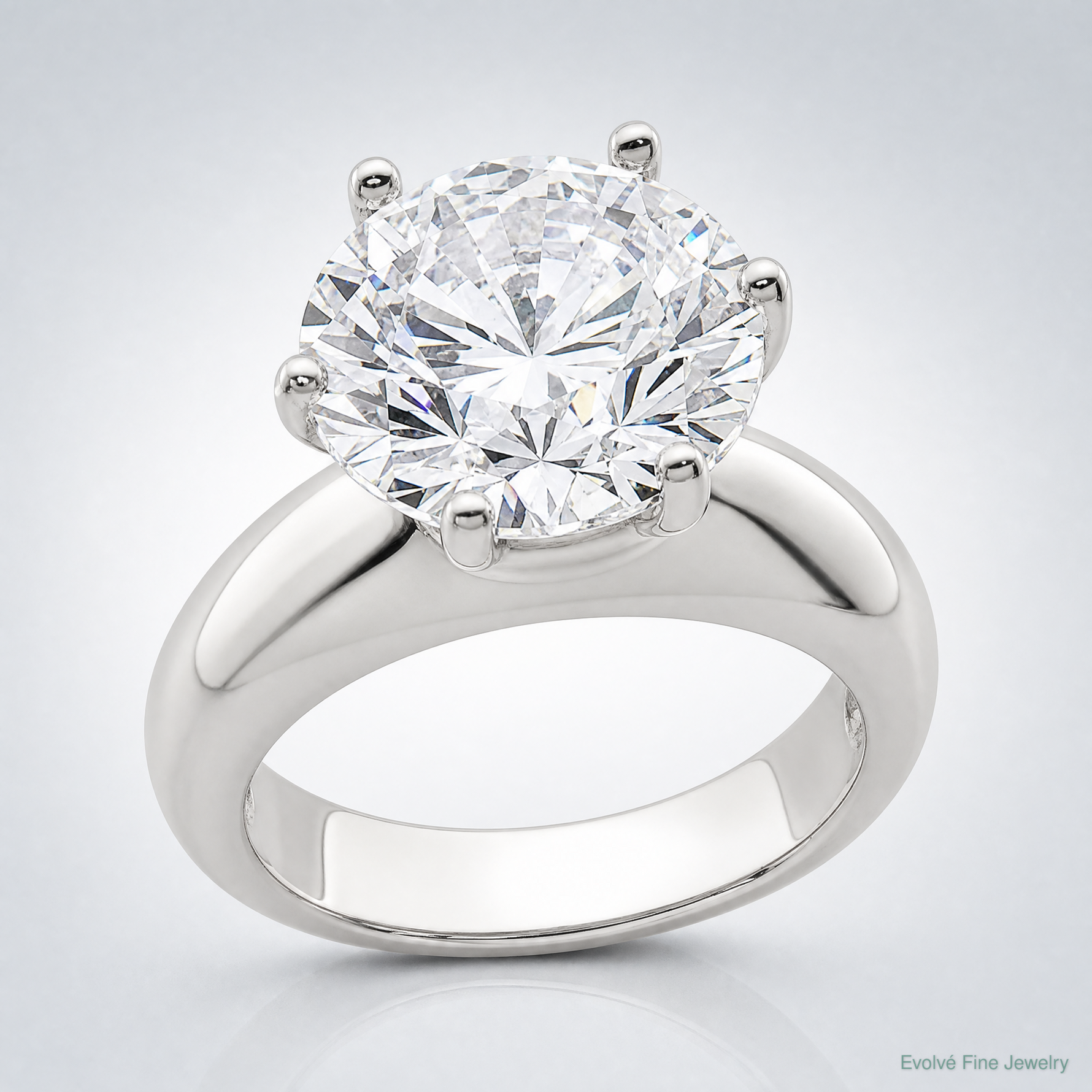 Sterling Silver Solitaire Round CZ Ring - Lifestyle View