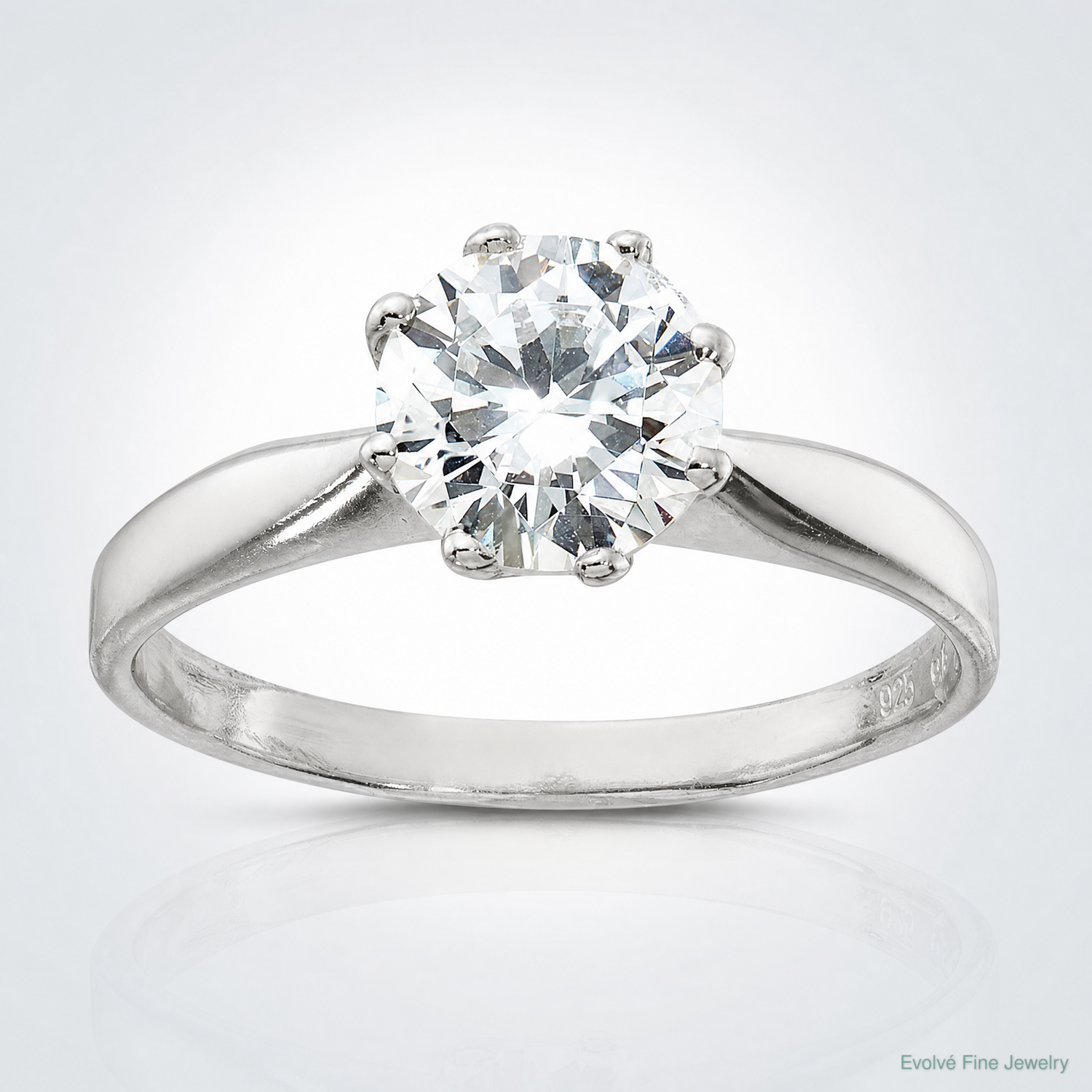 Sterling Silver Polished CZ Ring - Lifestyle View