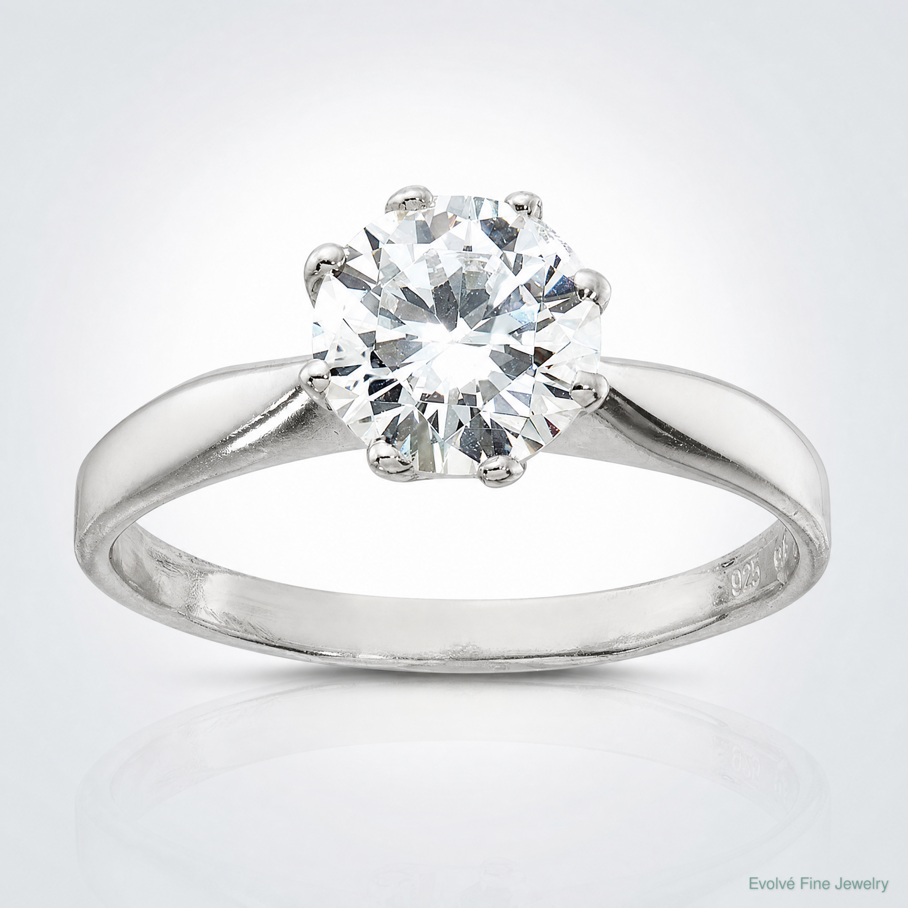 Sterling Silver Polished CZ Ring - Lifestyle View