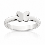 Sterling Silver Rhodium-plated Polished Butterfly Children's Ring - Lifestyle View