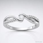 Sterling Silver Rhodium-plated & CZ Ring - Lifestyle View