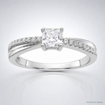 Sterling Silver Rhodium-plated Polished & CZ Ring - Lifestyle View