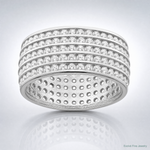Sterling Silver Rhodium-plated 5-row Eternity Ring - Lifestyle View