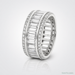 Sterling Silver Rhodium-plated Baguette & Round CZ Eternity Ring - Lifestyle View