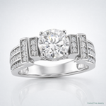 Sterling Silver Rhodium-plated CZ Tiered Pavé Ring - Lifestyle View