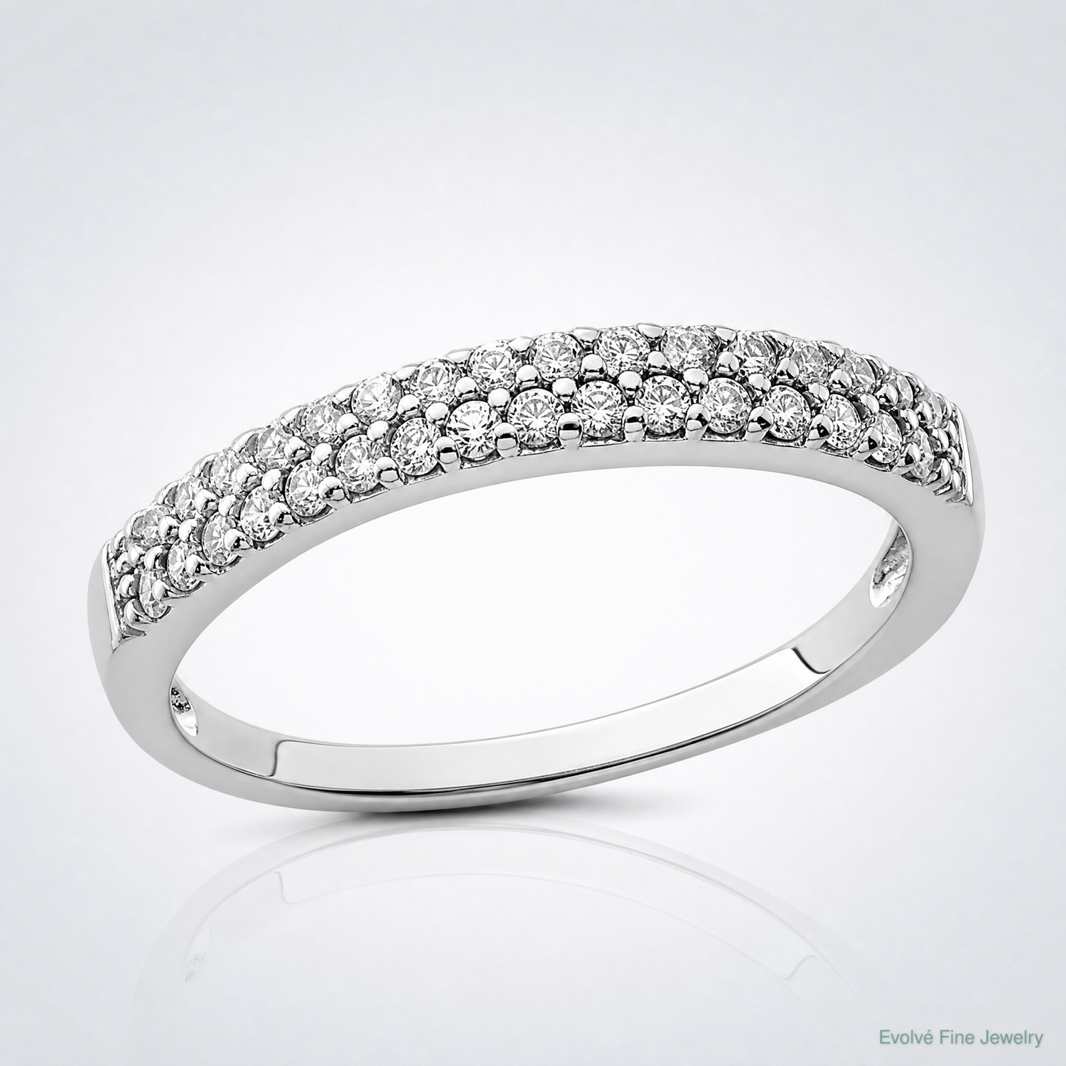 Sterling Silver Rhodium-Plated CZ Ring - Lifestyle View