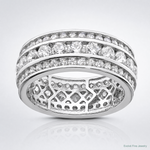 Sterling Silver Rhodium-plated CZ 3-row Eternity Ring - Lifestyle View