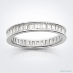 Sterling Silver Polished Rhodium-plated Channel Set CZ Band - Lifestyle View