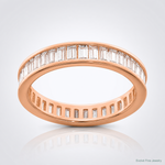 Sterling Silver Polished Rose-tone Channel Set CZ Band - Lifestyle View