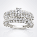 Sterling Silver Polished Pave CZ Wedding Ring Set - Lifestyle View