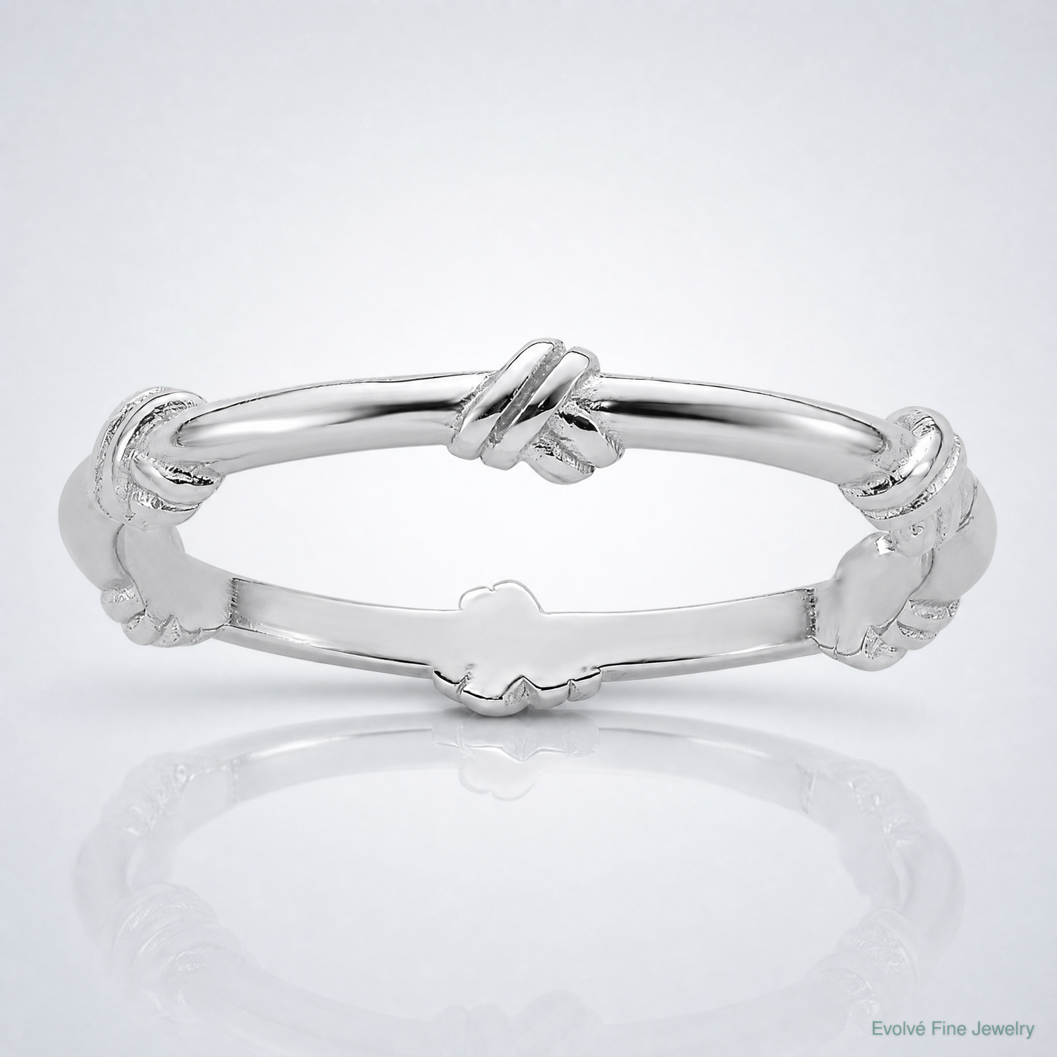 Sterling Silver Rhodium-plated Knot Ring - Lifestyle View