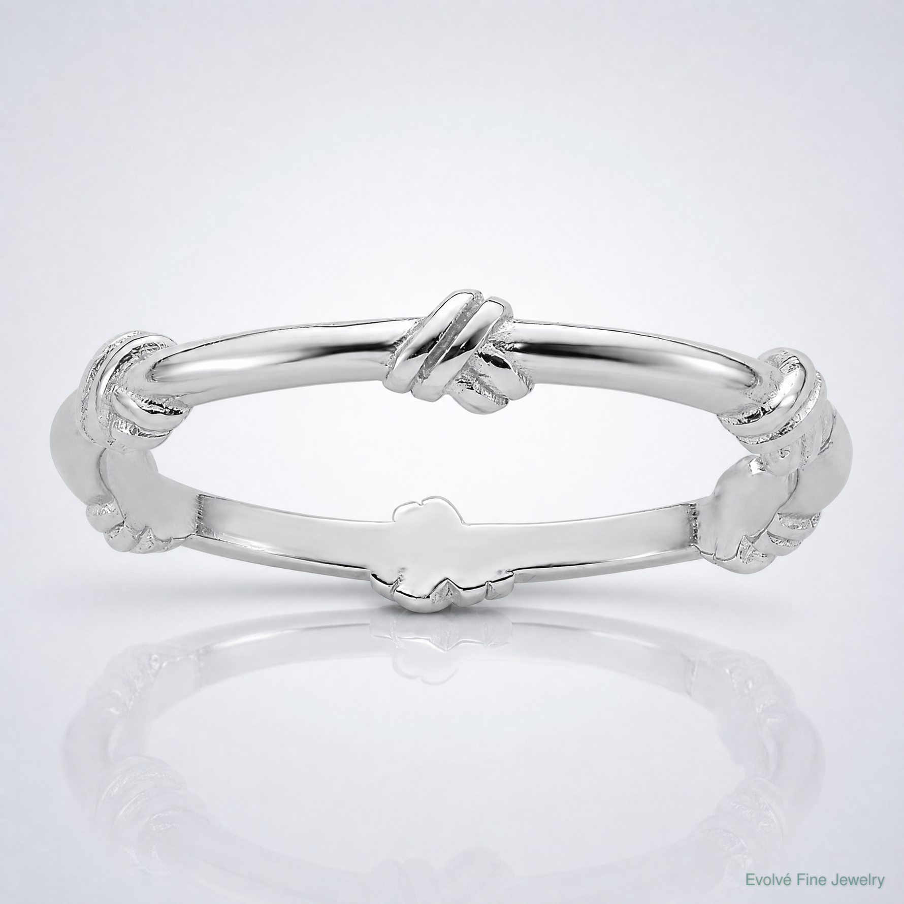 Sterling Silver Rhodium-plated Knot Ring - Lifestyle View