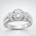 Sterling Silver Rhodium-plated CZ Rope Design Ring - Lifestyle View