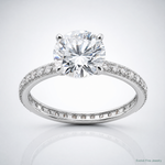Sterling Silver Rhodium-plated 8mm CZ Solitaire Eternity Engagement Ring - Lifestyle View