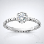 Sterling Silver Rhodium-plated CZ Twisted Ring - Lifestyle View