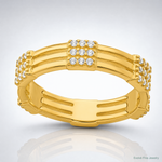 Sterling Silver Gold-tone Polished CZ 3-Row Eternity Ring - Lifestyle View