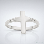 Sterling Silver Solid Cross Ring - Lifestyle View