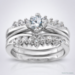 Sterling Silver Rhodium-plated CZ Ring Set - Lifestyle View