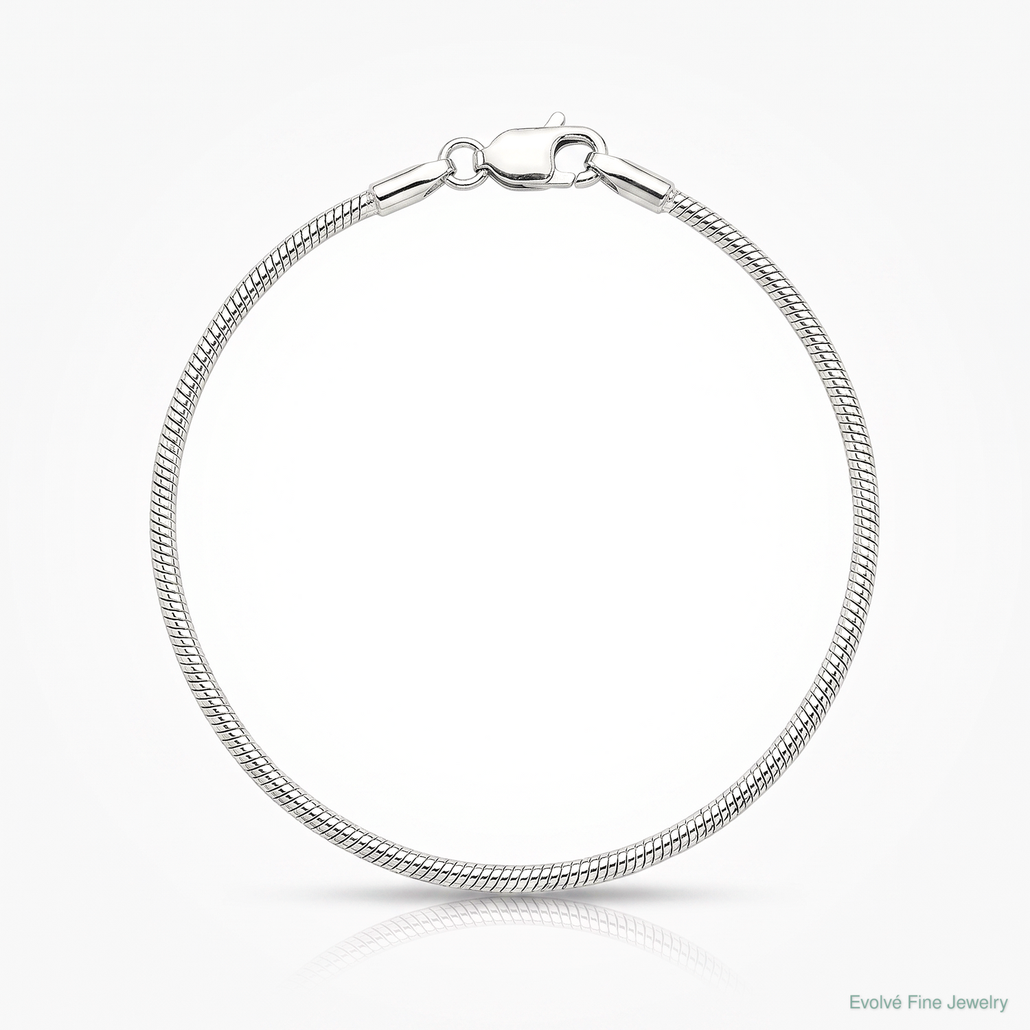 Sterling Silver Rhodium-plated 1.5mm Snake Chain - Lifestyle View