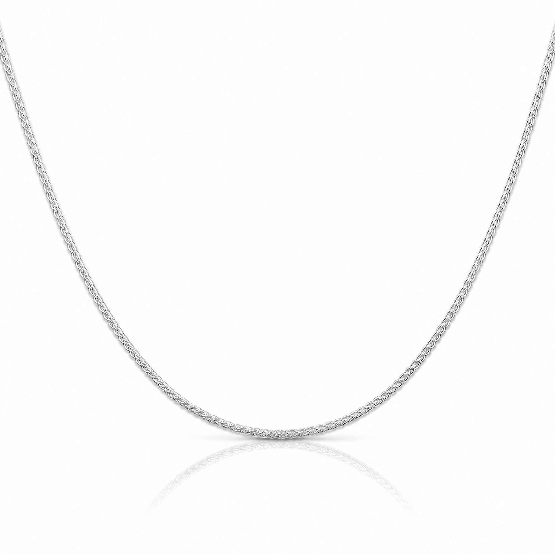 Sterling Silver Rhodium-plated 1.25mm Round Spiga Chain - Lifestyle View