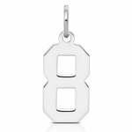 Sterling Silver/Rhodium-plated Polished Number 8 Charm - Lifestyle View