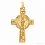 14k Cross w/St. Jude Medal Pendant - Lifestyle View