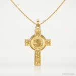 14k Cross w/St. Michael Medal Pendant - Lifestyle View