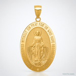 14k Miraculous Medal Pendant - Lifestyle View