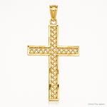 14k Diamond-cut Filigree Cross Pendant - Lifestyle View