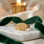 14k 8.5x7.0mm Open Back Signet Ring - Lifestyle View